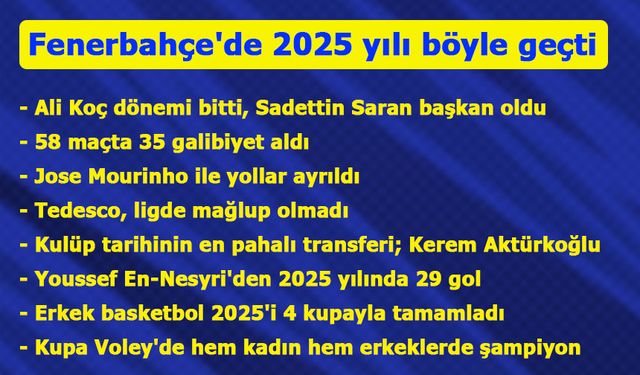 Fenerbahçe’de 2025 Yılı Nasıl Geçti?