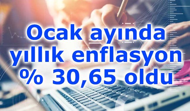 Ocak ayında yıllık enflasyon yüzde 30,65 oldu