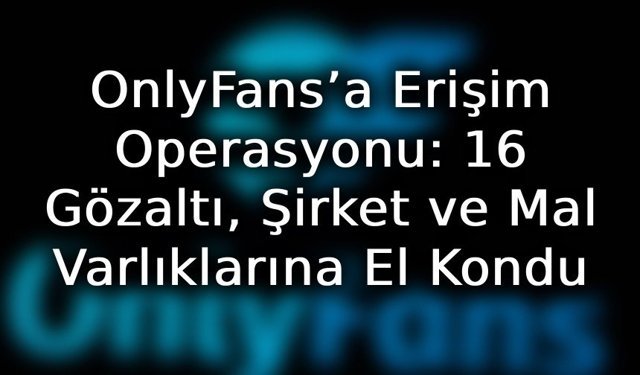 OnlyFans’a Erişim Operasyonu: 16 Gözaltı, Şirket ve Mal Varlıklarına El Kondu
