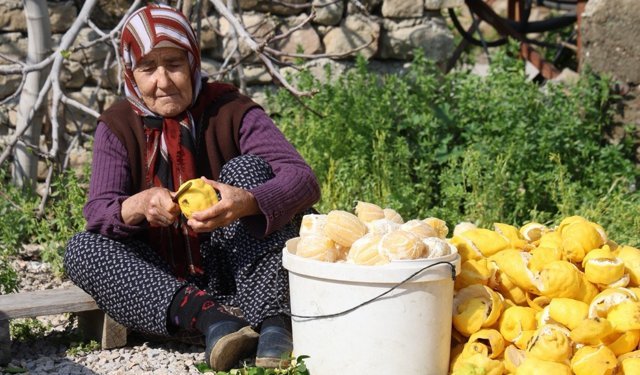 Limon ve turunç kabukları kadınların elinde değerleniyor