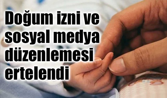 Doğum izni ve sosyal medya düzenlemesini içeren teklifin görüşmeleri ertelendi