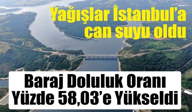 İstanbul’da Baraj Doluluk Oranı Yağışlarla Yüzde 58,03’e Yükseldi
