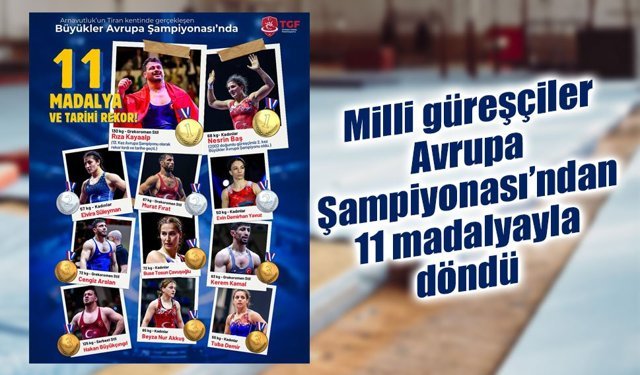 Milli güreşçiler Avrupa Şampiyonası’ndan 11 madalyayla döndü