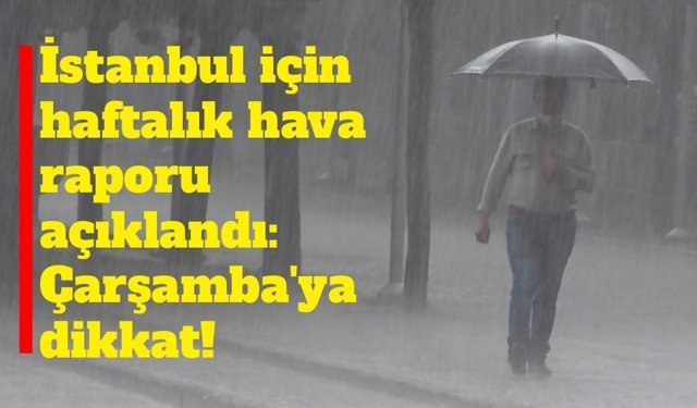 İstanbul için haftalık hava raporu açıklandı: Çarşamba'ya dikkat!