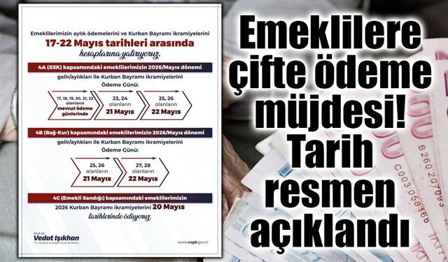 Emeklilere Kurban Bayramı ikramiyesi 17-22 Mayıs’ta yatırılacak