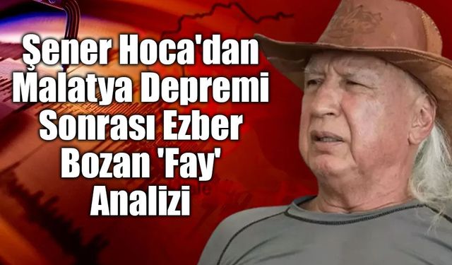 Prof. Dr. Şener Üşümezsoy’dan Malatya Depremi Sonrası Ezber Bozan Açıklama