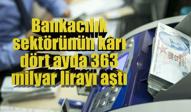 Bankacılık sektörünün kârı dört ayda 363 milyar lirayı aştı