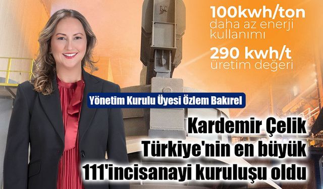 Kardemir Çelik, Türkiye'nin en büyük 111'inci sanayi kuruluşu oldu