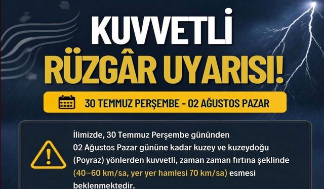 İstanbul'da Poyraz Alarmı! Valilikten 70 Km/Saatlik Rüzgar Uyarısı