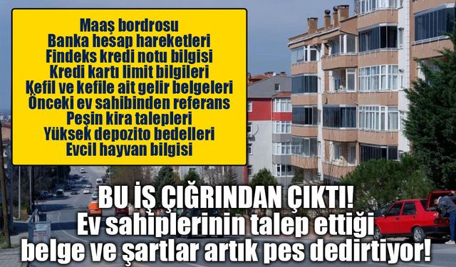 Ev kiralamada yeni dönem: Kredi kartı limiti ve sosyal medya sorgusu bile isteniyor