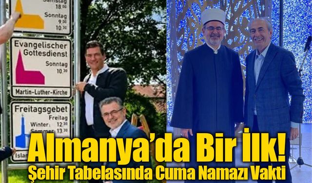 Birlikte Yaşama Kültüründe Almanya’da Bir İlk: Şehir Giriş Tabelasına Cuma Namazı Saati Eklendi