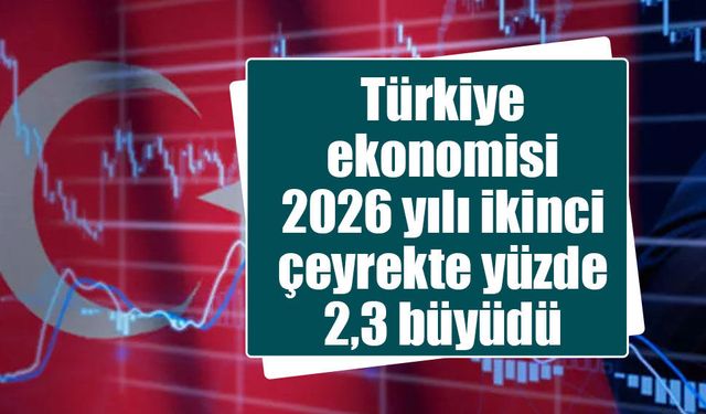 Türkiye ekonomisi 2026 yılı ikinci çeyrekte yüzde 2,3 büyüdü