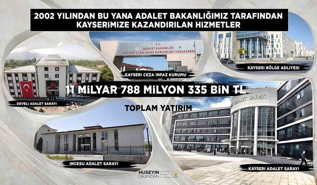 Başkan Okandan: 'Kayseri'mize adalet yatırımları güçlenerek devam ediyor'