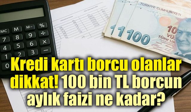 Kredi kartı borcu olanlar dikkat! 100 bin TL borcun aylık faizi ne kadar?