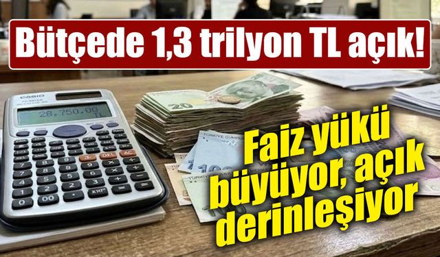 Bütçede 8 aylık açık 1,3 trilyon lirayı aştı