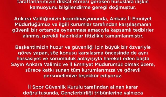 Gençlerbirliği - Amed SF maçına farklı logolu ve logosuz kartlı taraftar alınmayacak