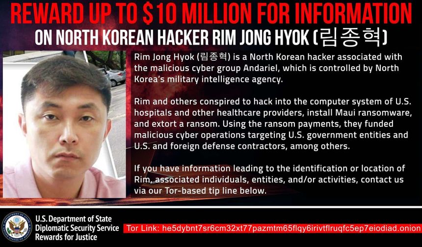 ABD'den Kuzey Koreli bilgisayar korsanı hakkında bilgi sağlayana 10 milyon dolar ödül!