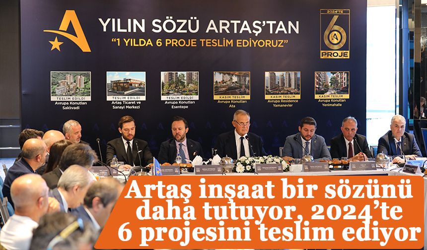 Artaş inşaat bir sözünü daha tutuyor, 2024’te 6 projesini teslim ediyor