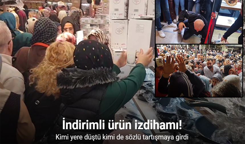 İndirimli ürünleri almak için birbirlerini ezdiler