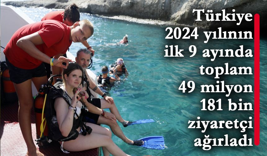 Türkiye 2024 yılının ilk 9 ayında toplam 49 milyon 181 bin ziyaretçi ağırladı