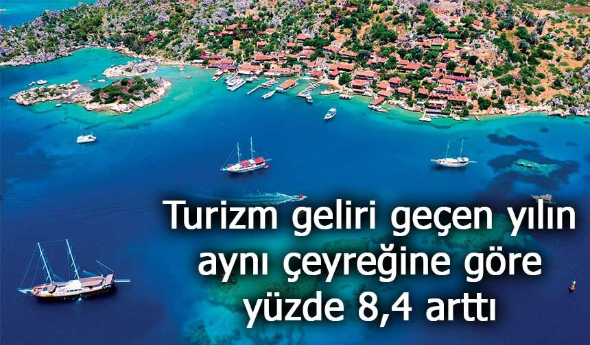 Turizm geliri geçen yılın aynı çeyreğine göre yüzde 8,4 arttı