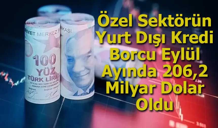 Özel Sektörün Yurt Dışı Kredi Borcu Eylül Ayında 206,2 Milyar Dolar Oldu