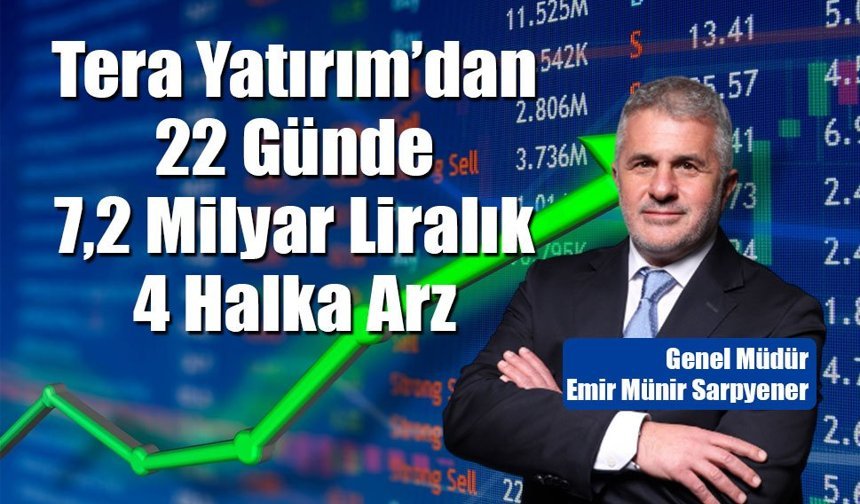 Tera Yatırım, 22 Günde 7,2 Milyar Liralık 4 Halka Arza İmza Attı