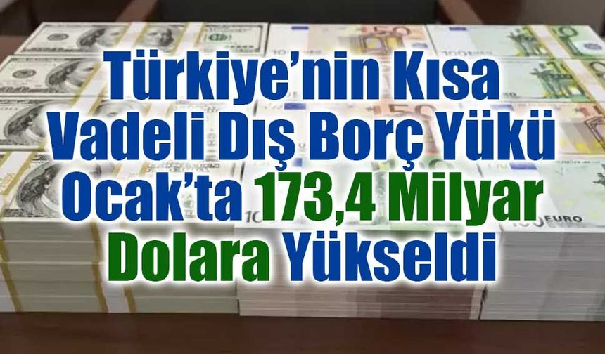 Türkiye’nin Kısa Vadeli Dış Borç Yükü Ocak’ta 173,4 Milyar Dolara Yükseldi