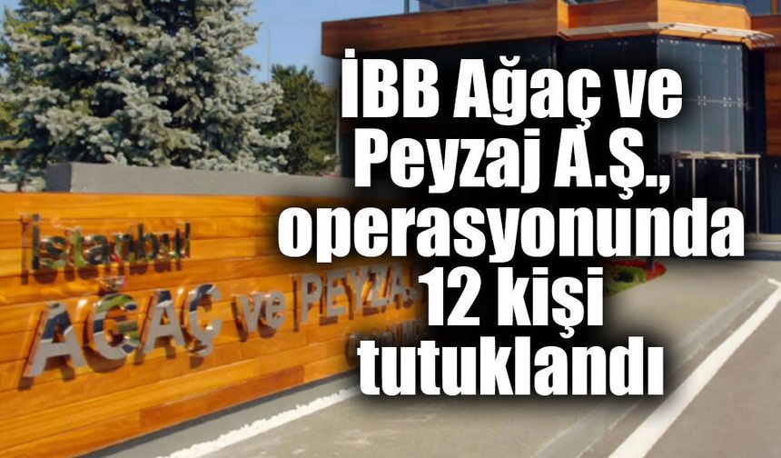 İBB Ağaç ve Peyzaj A.Ş., operasyonunda 12 kişi tutuklandı