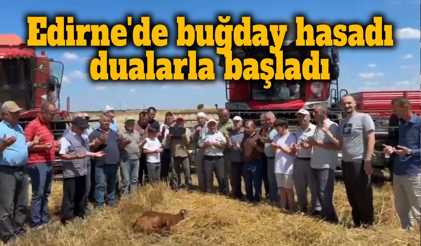 Edirne’de buğday hasadı bereket dualarıyla başladı