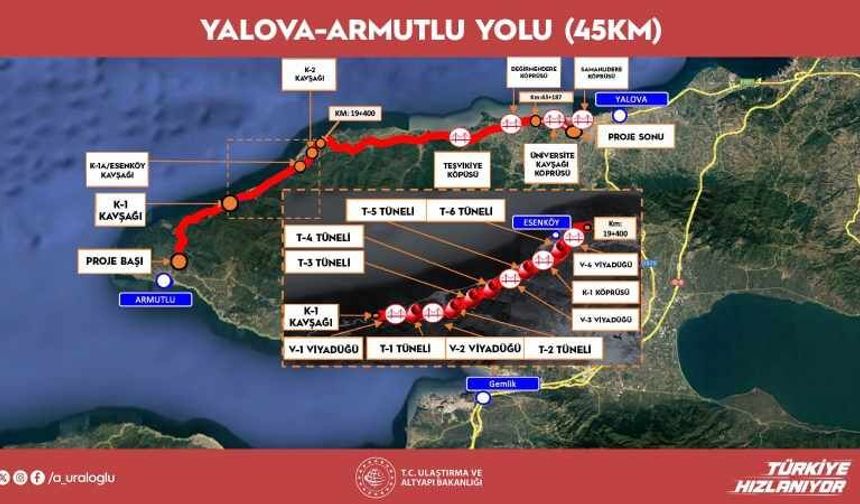 Seyahat süresini yarıya indirecek Yalova-Armutlu Yolu hizmete açılıyor
