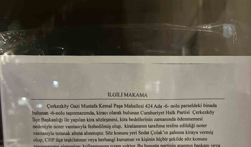 Görevden alınan ilçe başkanı kontratı kendi üzerine yapmış