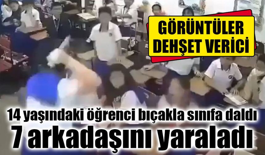 14 yaşındaki öğrenci bıçakla sınıfa daldı 7 çocuğu yaraladı