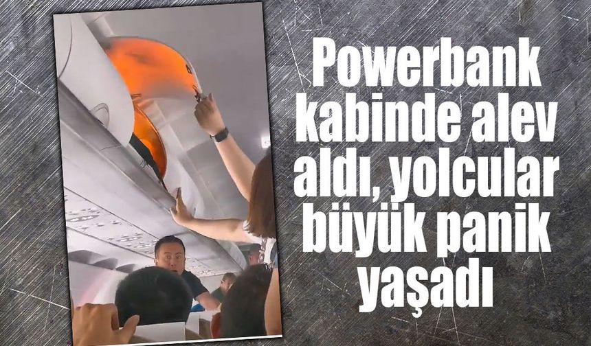 Kabin bagajındaki powerbank alev aldı: Yolcu uçağında korku dolu anlar