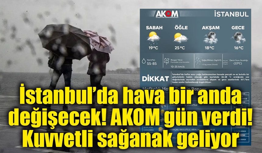 İstanbul için tarih verildi! Sıcak hava gidiyor, kuvvetli sağanak geliyor