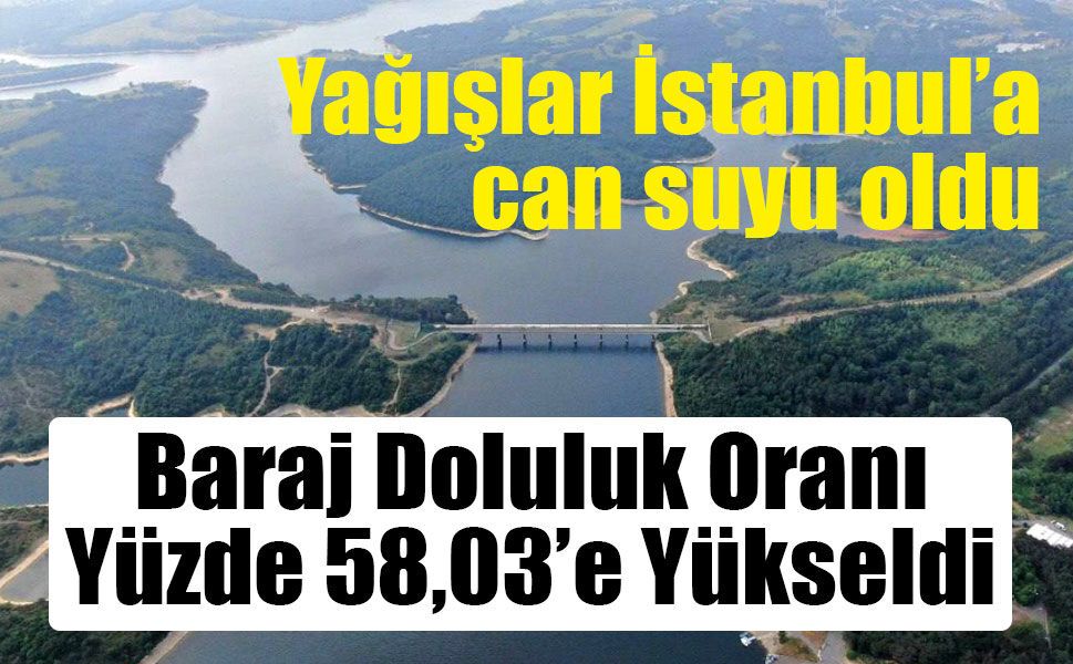 İstanbul’da Baraj Doluluk Oranı Yağışlarla Yüzde 58,03’e Yükseldi