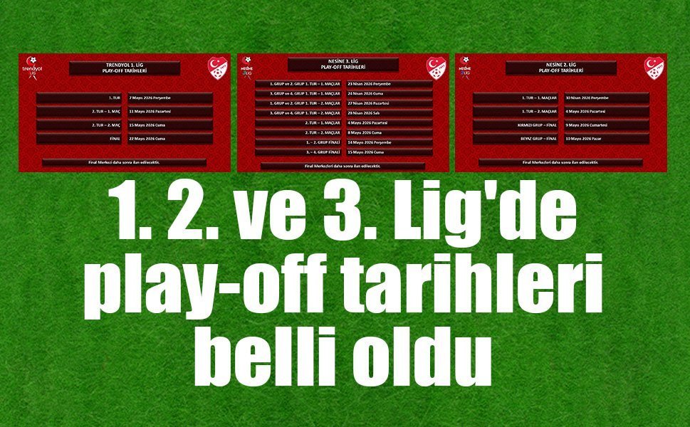 1., 2. ve 3. Lig'de play-off tarihleri belli oldu