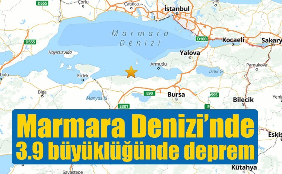 Marmara Denizi’nde 3.9 büyüklüğünde deprem