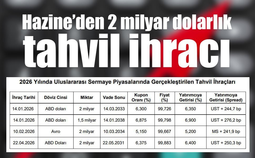 Hazine’den 2 milyar dolarlık tahvil ihracı