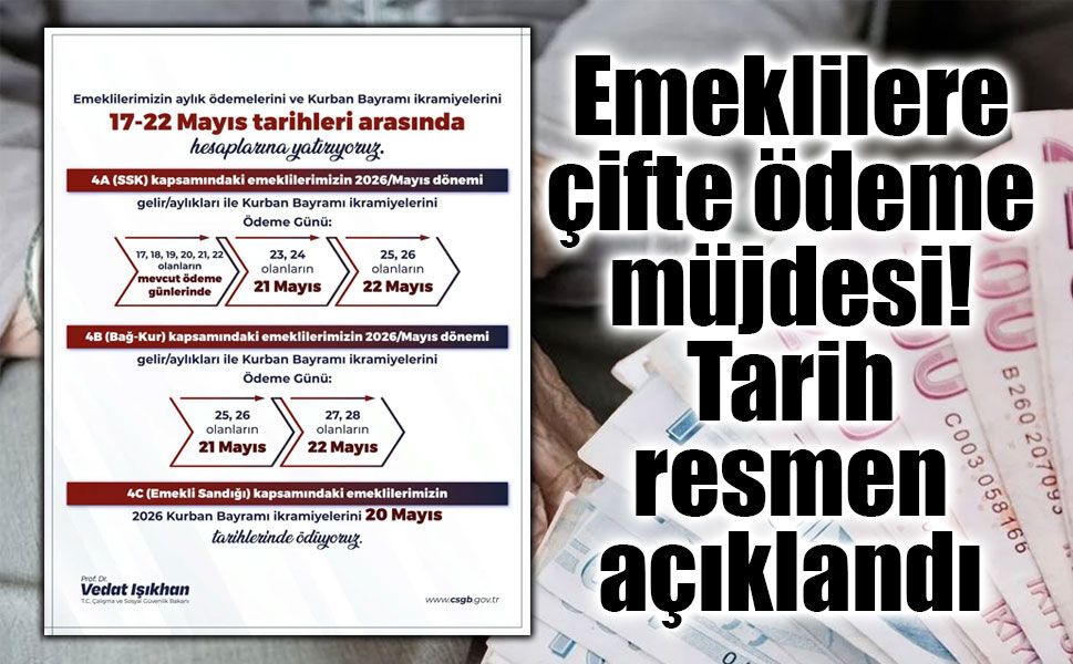 Emeklilere Kurban Bayramı ikramiyesi 17-22 Mayıs’ta yatırılacak