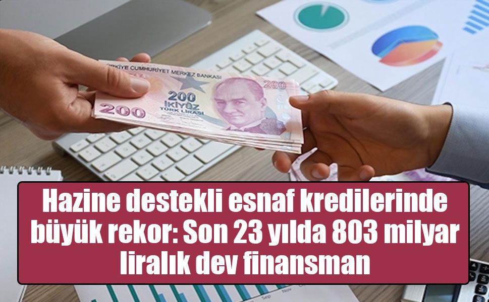 Esnaf ve sanatkarlara sağlanan hazine destekli kredilerin tutarı son 23 yılda 803 milyara ulaştı