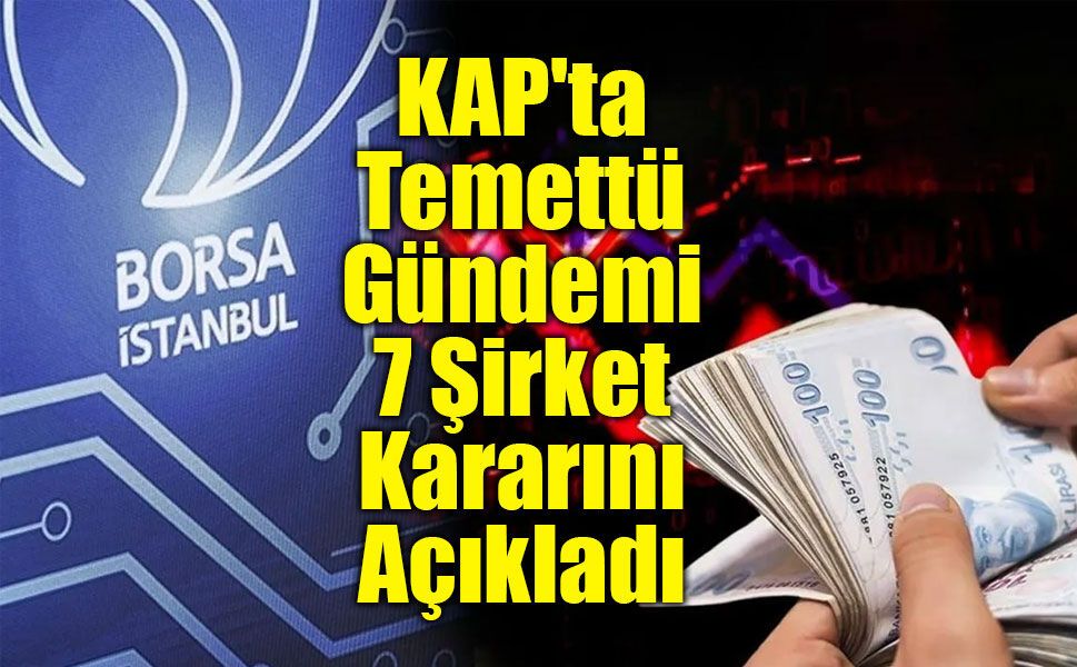 7 Şirketten Temettü Kararı: Bir Şirket İse Bedelsiz Pay Dağıtacak