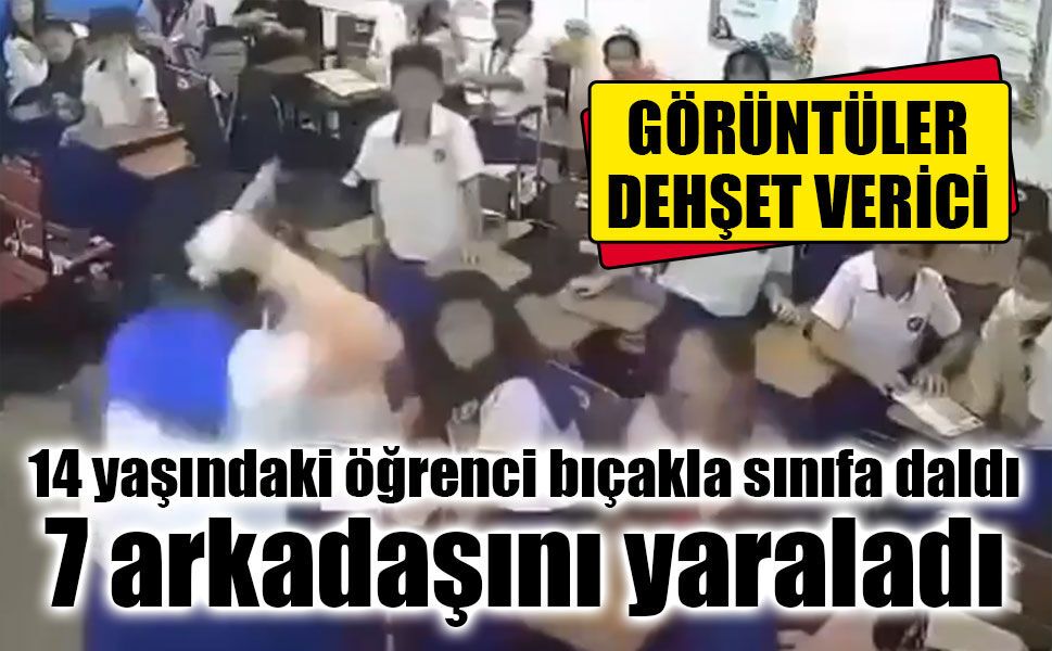 14 yaşındaki öğrenci bıçakla sınıfa daldı 7 çocuğu yaraladı