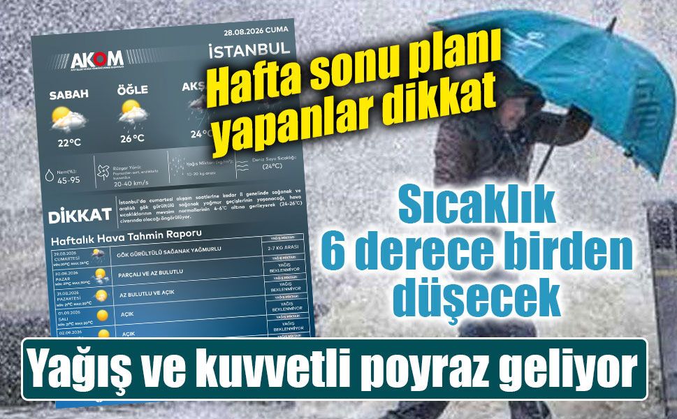 AKOM’dan İstanbul için kritik yağış uyarısı: Sıcaklıklar 4-6 derece düşecek