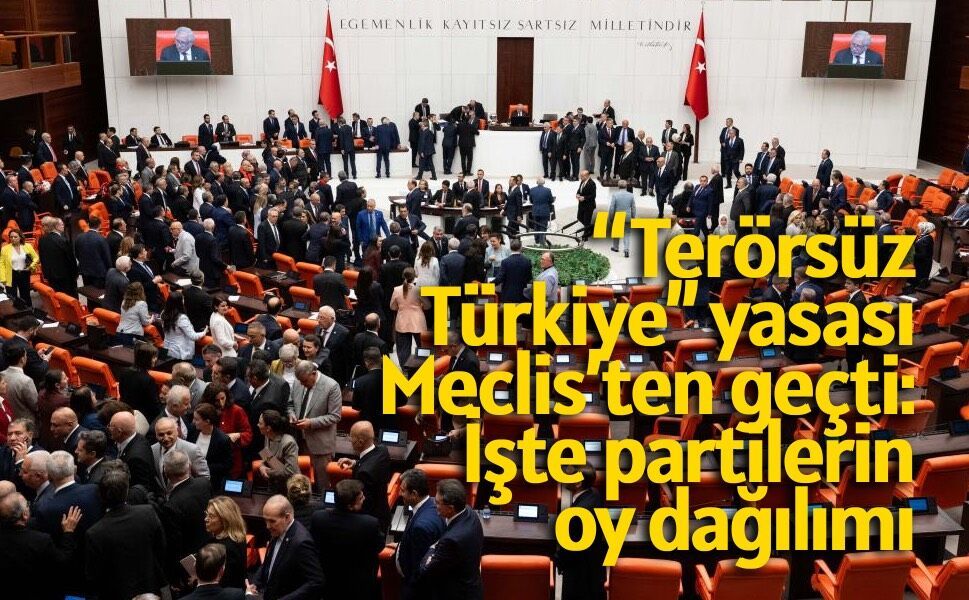“Terörsüz Türkiye” yasası Meclis’ten geçti: İşte partilerin oy dağılımı