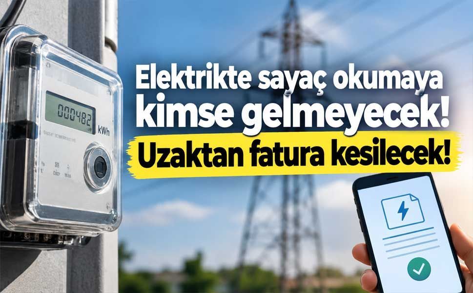 Elektrikte sayaç okumaya kimse gelmeyecek! Uzaktan fatura kesilecek!