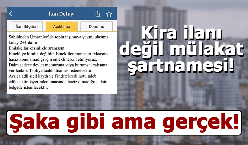 “Emekliye kiralık değildir” ilanı tepki çekti!