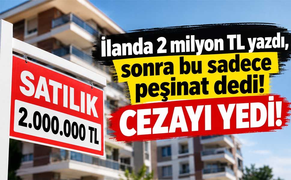 Emlak ilanında peşinat oyunu! 28 bin 620 TL ceza kesildi